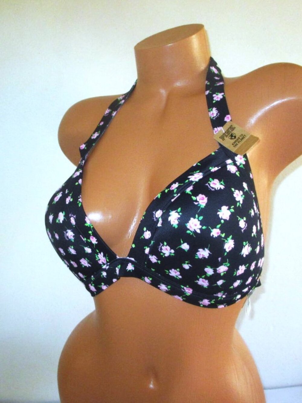 PINK Victoria Secret Swim Triangle Push Up Bikini Top Sz XXL = 40D 42C 42D Roses